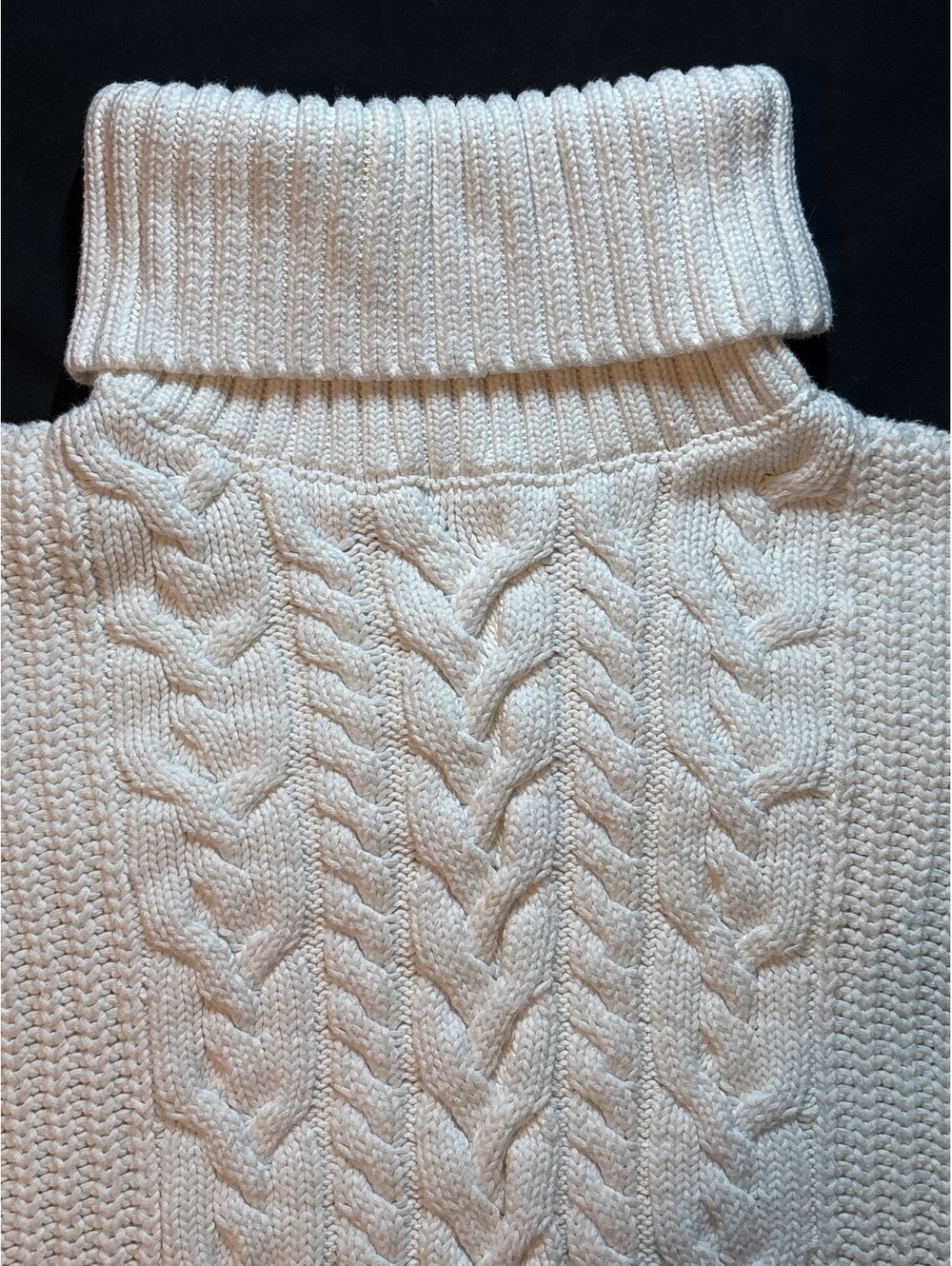 GAP Cable Knit Turtleneck Sweater Large Cream Ivory Chunky Cotton